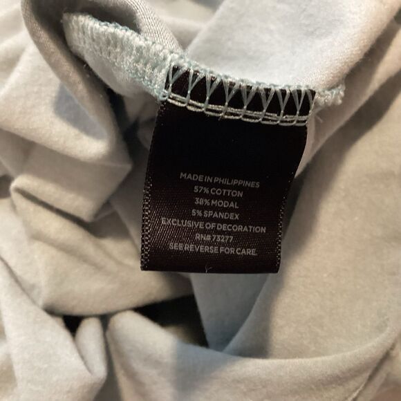 NWOT.  Simply Vera Vera Want Short Sleeve Lace Cuffed Tee in Robin’s Egg Blue - Picture 9 of 10